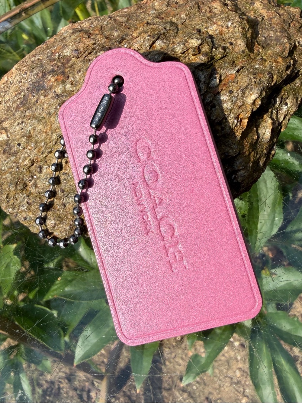 Coach Large Leather Hangtag with Tea Rose Print, 1 3/4” × 3” - Picture 6 of 6